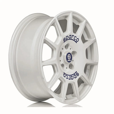 Alu kola SPARCO TERRA 7x16 4x100 ET37 White Blue Lettering | Wheelsup.cz