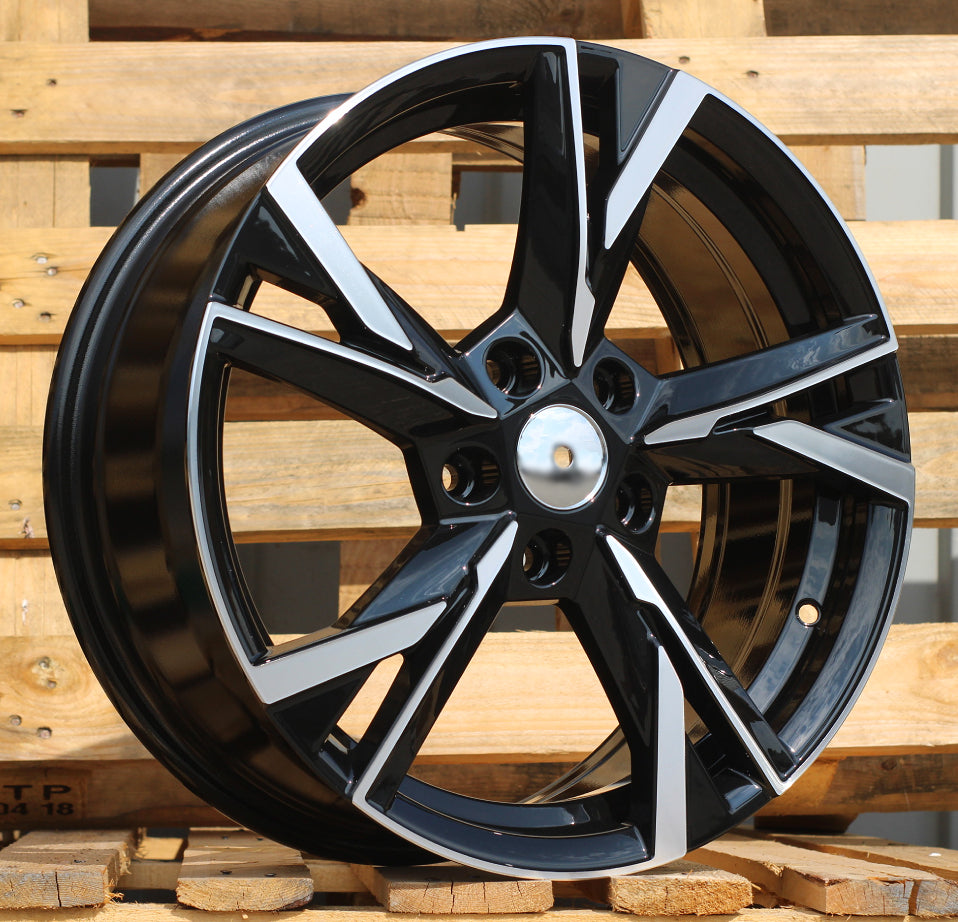 Alu kola pro Škoda Y1241 7.5x18 5x112 ET48 Black Polished