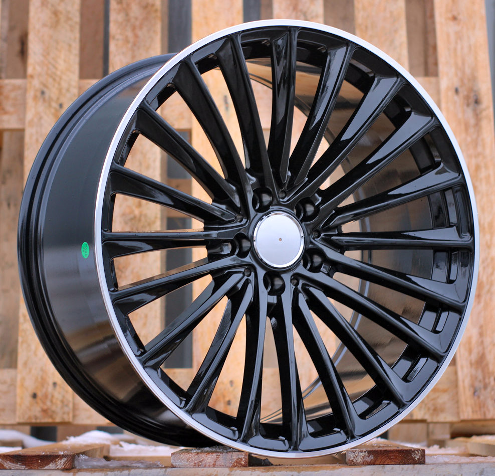 Alu kola pro Mercedes Y5909B 9.5x20 5x112 ET45 Black & Polished Lip