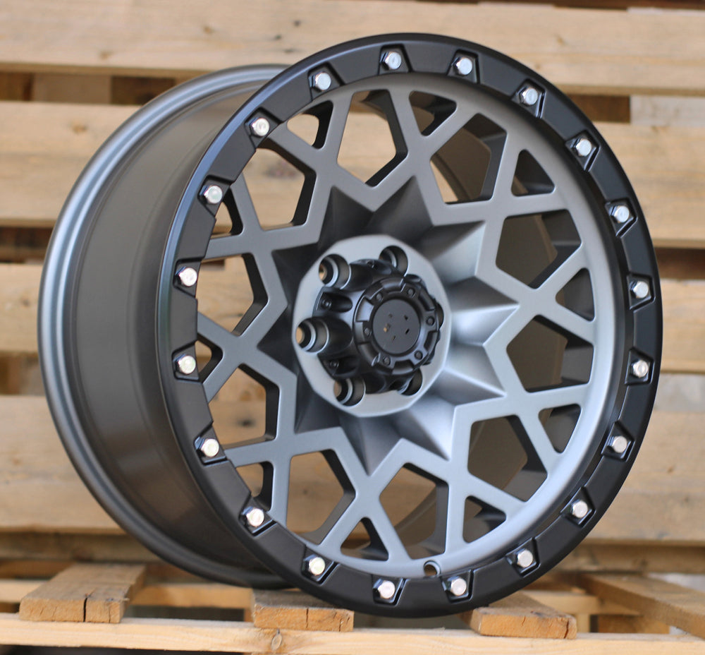 Alu kola pro Offroad JT245 9x17 6x114.3 ET 66.1 Grey Polished Matt