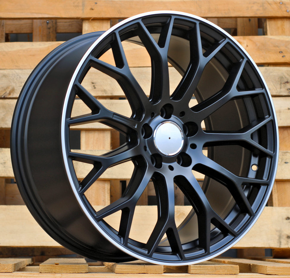 Alu kola pro Mercedes YS1180 9x19 5x112 ET50 Black Half Matt & Polished Lip