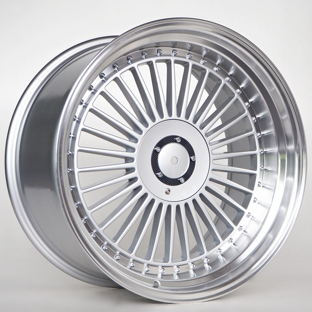 Alu kola pro BMW Liam 10x19 5x112/120 ET25 74,1 Silver machine lip+ chrome rivets