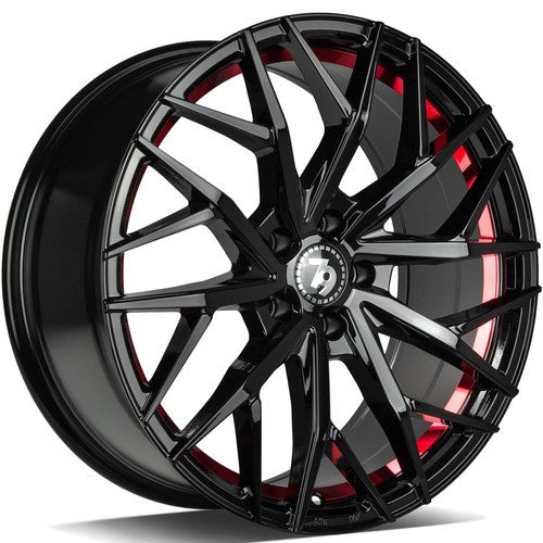 Alu kola seventy9 SV-C 8x18 5x100 ET40 73.1 Black Glossy Red Inner Lip