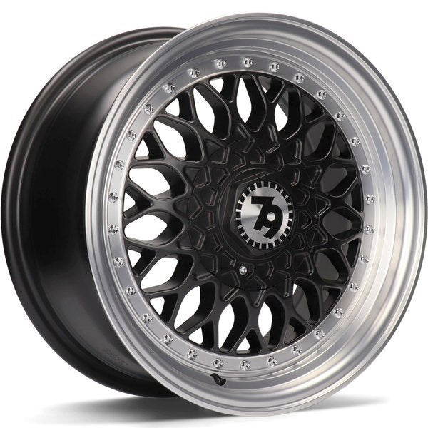 Alu kola seventy9 SV-E 7x15 4x100 ET30 67.1 Matt Black Front Polished Lip Polished | Wheelsup.cz