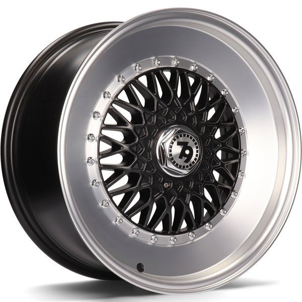 Alu kola seventy9 SV-F 7x15 4x100 ET30 67.1 Matt Black Front Polished Lip Polished | Wheelsup.cz