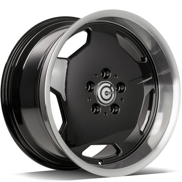 Alu kola Carbonado Retro 8x17 5x112 ET35 66.5 Black Glossy Lip Polished | Wheelsup.cz