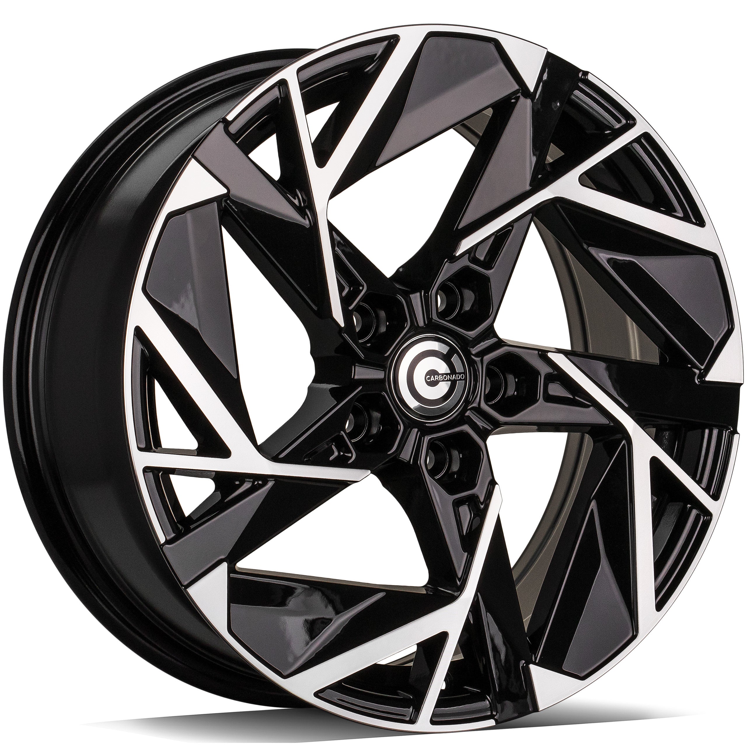 Alu kola Carbonado Vulcano 7x17 5x114.3 ET35 73.1 Black Front Polished | Wheelsup.cz