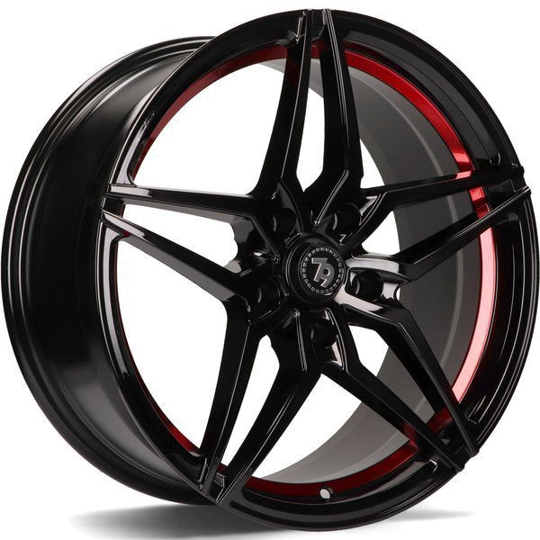Alu kola seventy9 SV-A 8x18 5x114.3 ET40 73.1 Black Glossy Red Inner Lip | Wheelsup.cz