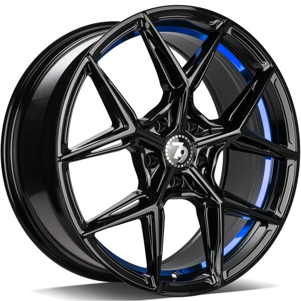 Alu kola seventy9 SCF-B 9.5x19 5x120 ET35 72.6 Black Glossy Blue Inner Lip | Wheelsup.cz