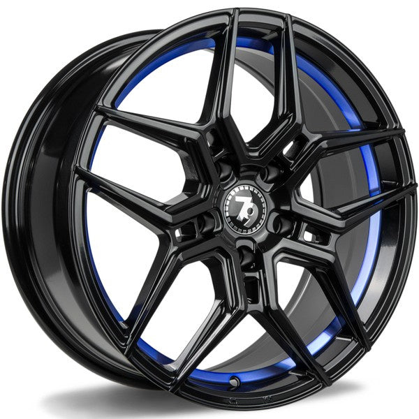 Alu kola seventy9 SV-B 9.5x19 5x120 ET38 74.1 Black Glossy Blue Inner Lip | Wheelsup.cz