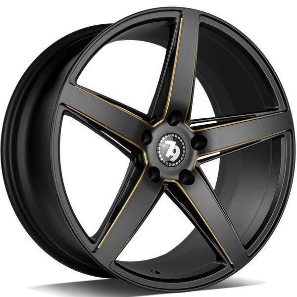 Alu kola seventy9 SV-N 8.5x19 5x120 ET30 72.6 Black Matt Milled Gold | Wheelsup.cz
