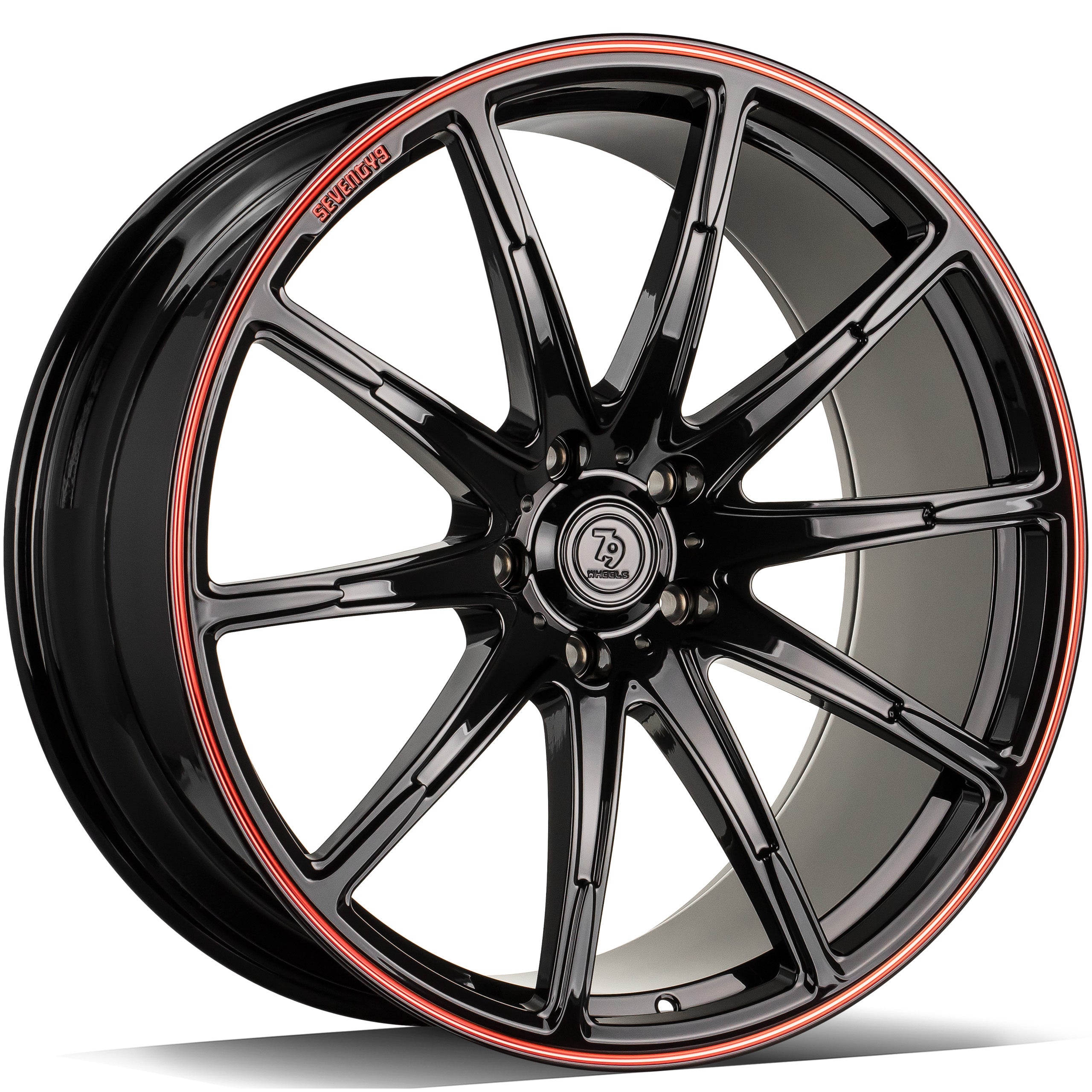 Alu kola seventy9 MF.7 10x22 5x130 ET30 84.1 Black Glossy Red | Wheelsup.cz