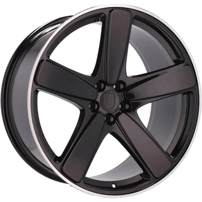 Alu kola pro Porsche FE023 9x21 5x112 ET26 66.6 Black & Polished Lip