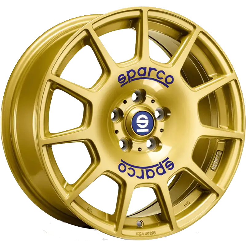 Alu kola SPARCO TERRA 7.5x17 5x100 ET48 Race Gold Blue Lettering