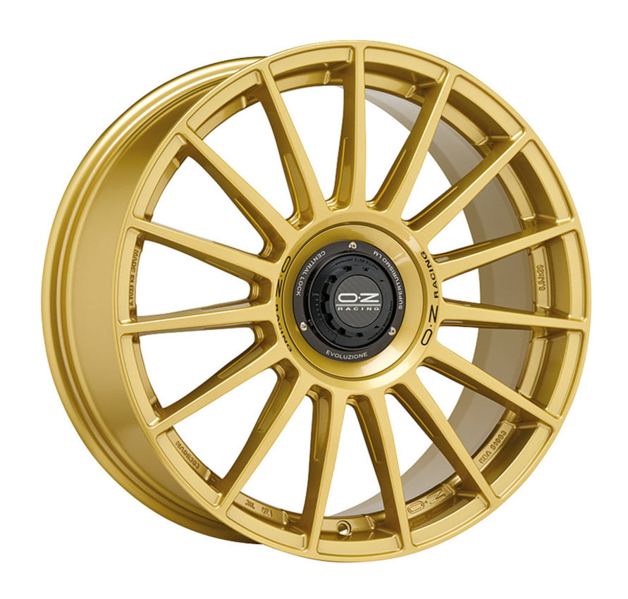Alu kola OZ SUPERTUR EVOLUZIONE 8.5x20 5x112 ET45 Race Gold Black Lettering | Wheelsup.cz
