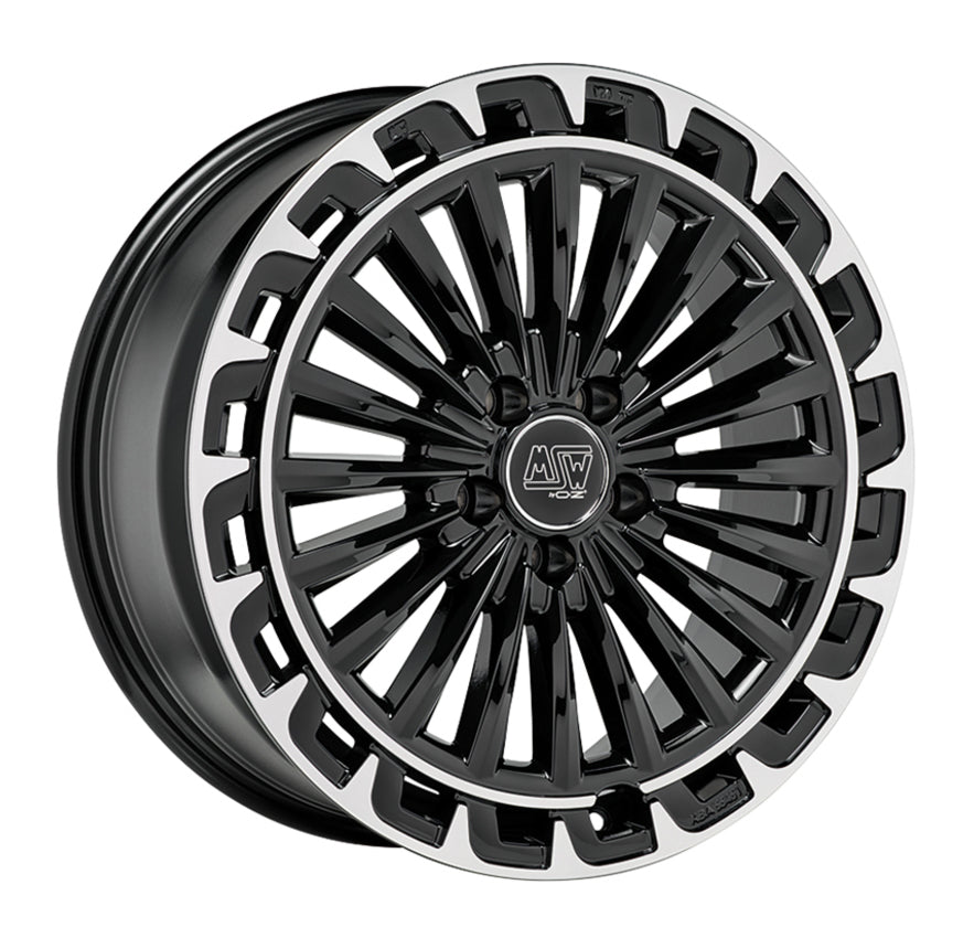 Alu kola MSW 32 8x19 5x112 ET48 Gloss Black+Diamond Lip | Wheelsup.cz