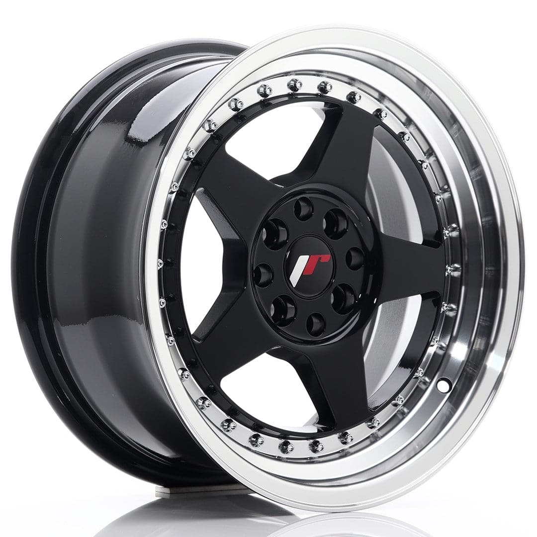 Alu kola Japan Racing JR6 16x8 ET30 4x100/114 Glossy Black w/Machined Lip WheelsUp