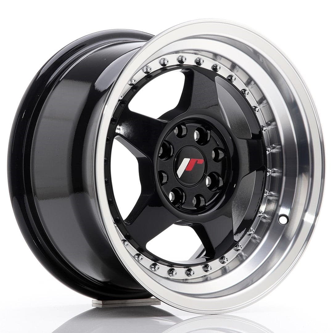 Alu kola Japan Racing JR6 15x8 ET25 4x100/108 Glossy Black w/Machined Lip WheelsUp