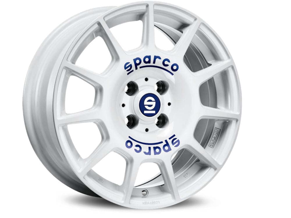 SPARCO TERRA 7x16 5x100 ET50 56,1 White + Blue Lettering - Wheelsup.cz