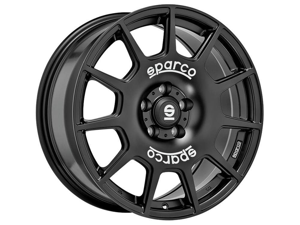 SPARCO TERRA 8x18 5x120 ET45 65,06 Matt Black + White Lettering - Wheelsup.cz